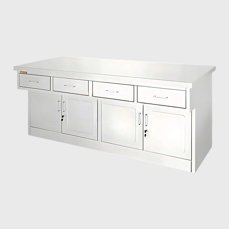 منضدة عمل من الفولاذ المقاوم للصدأ للمستشفى مع أدراج